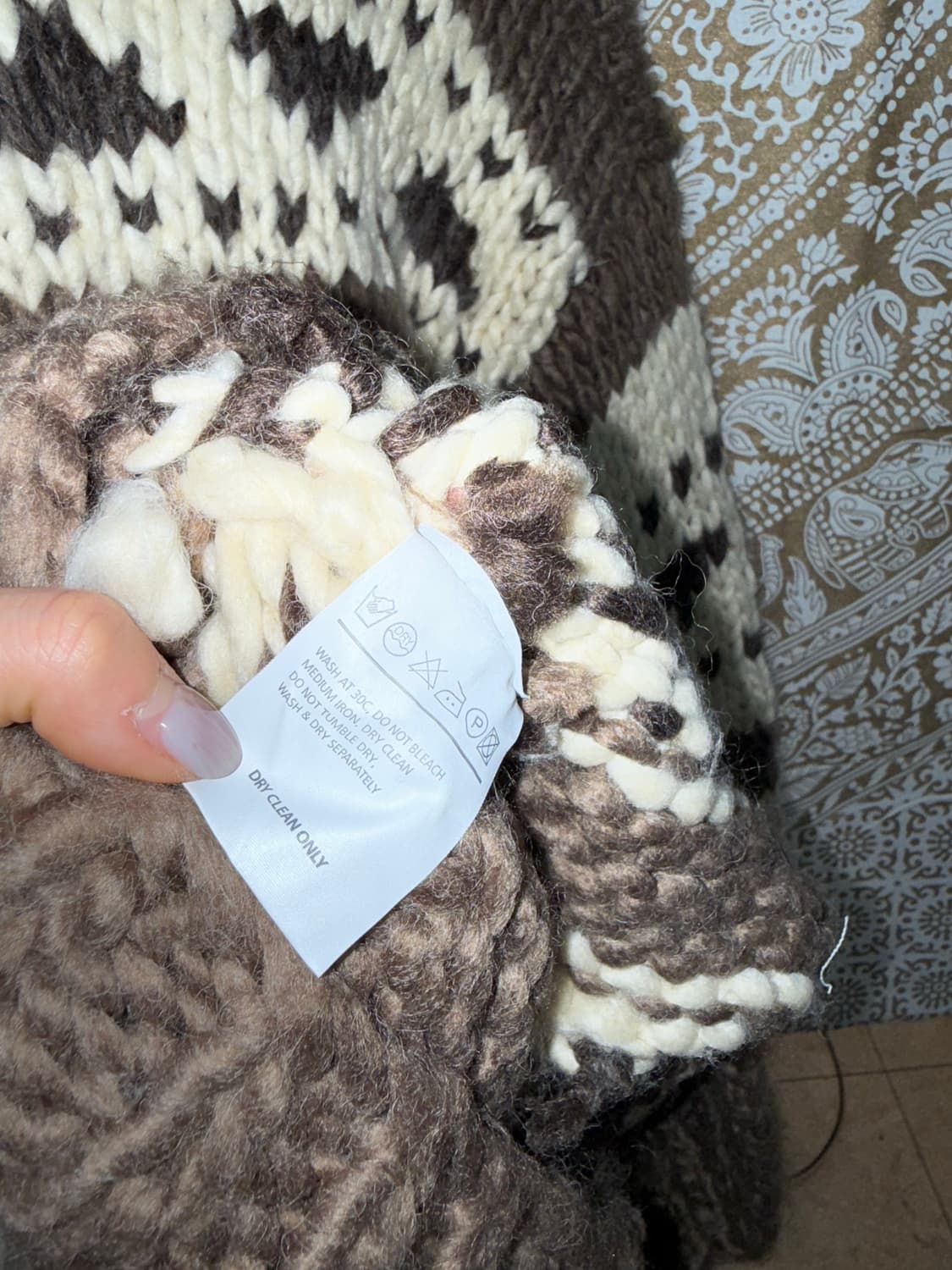 빈티지 코위찬 브라운 배색 니트 가디건  상품이미지6