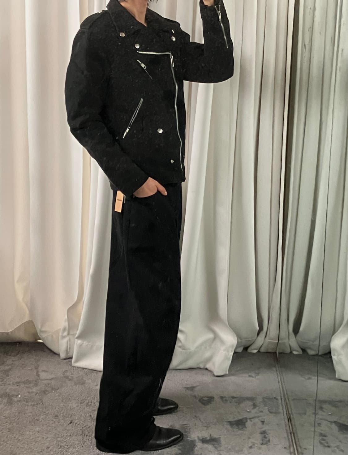 디파트먼트 5 블랙 코튼 라이더 자켓 50 상품이미지7