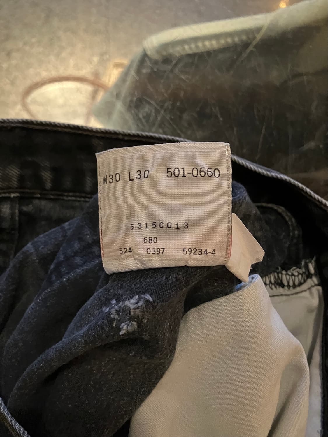 90s USA 빈티지 리바이스 501 0660 블랙진 흑청 데님 팬츠 상품이미지10