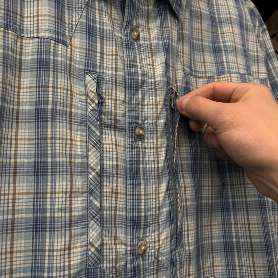 파타고니아 현행 풀오버 미니 플래드 피싱지퍼 나일론 셔츠 N193 상품이미지6