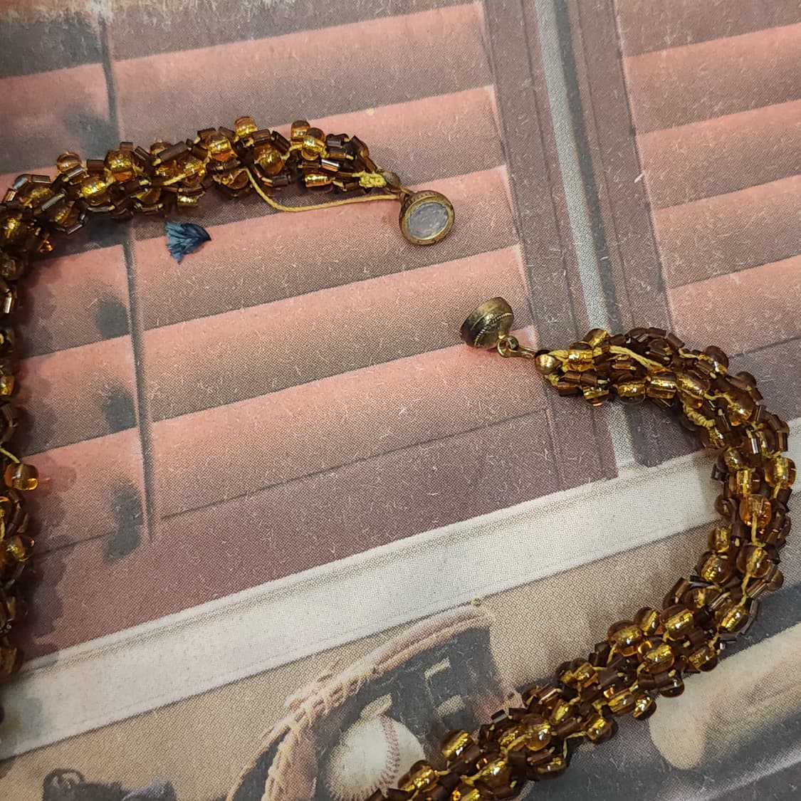 90s 프랑스 빈티지 목걸이 앰버 브라운 비즈 목걸이 빈티지 쥬얼리 상품이미지5