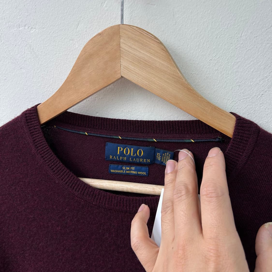16590- 폴로 랄프로렌 버건디 울 니트 (메리노 울) 상품이미지3