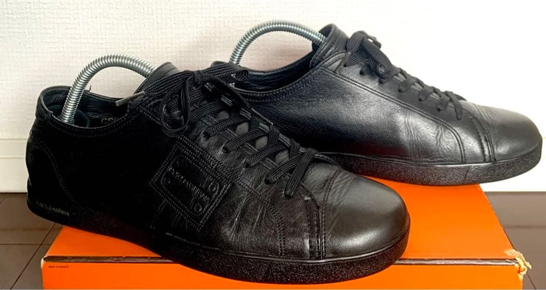 돌체앤가바나 남자 블랙 가죽 스니커즈 (275) 상품이미지5