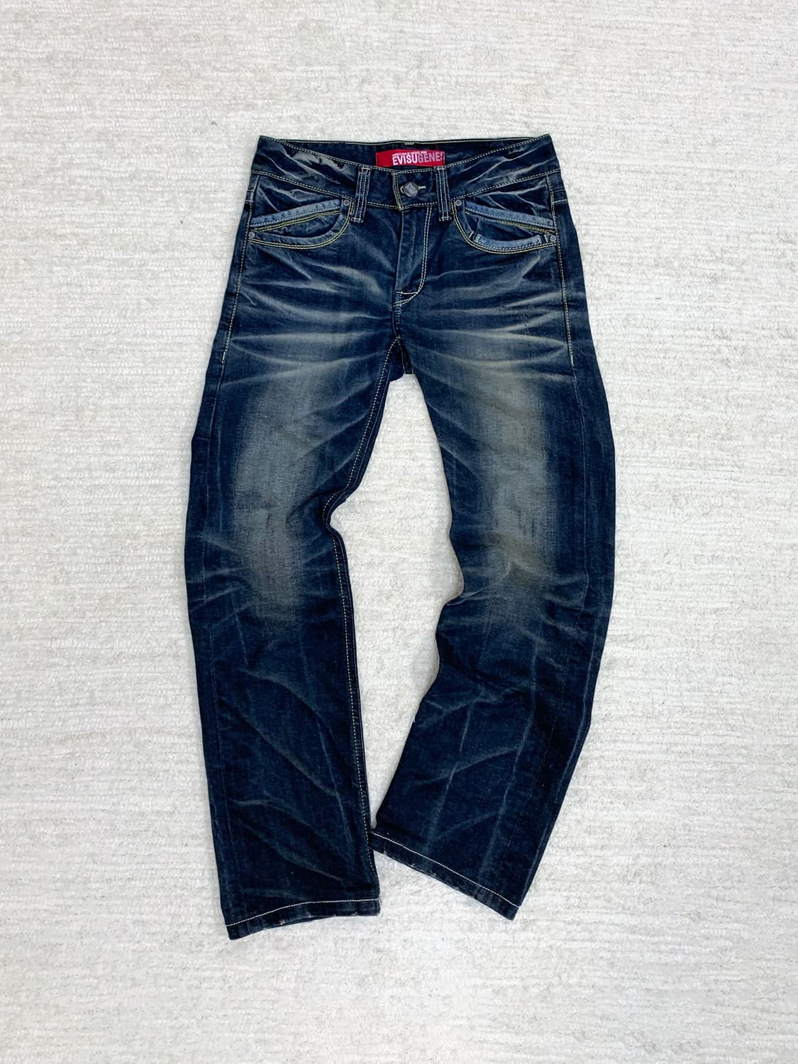 EVISU Yellow Washed Straight Jeans 상품이미지1