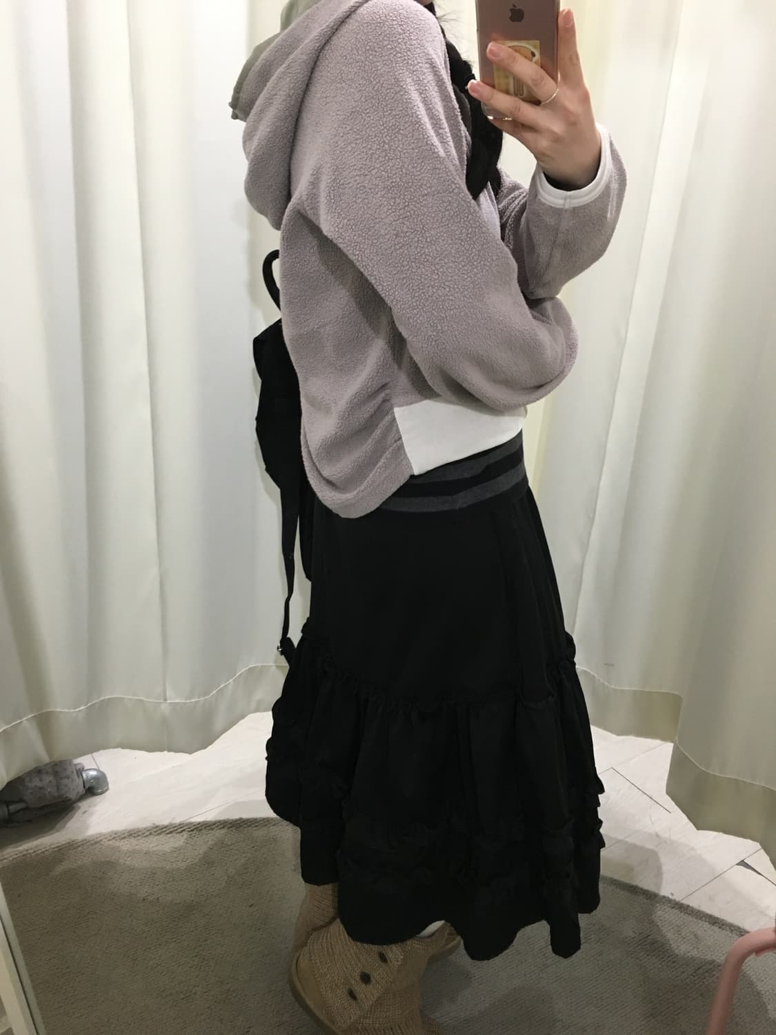 디젤 셔링 배색 후드집업 상품이미지4