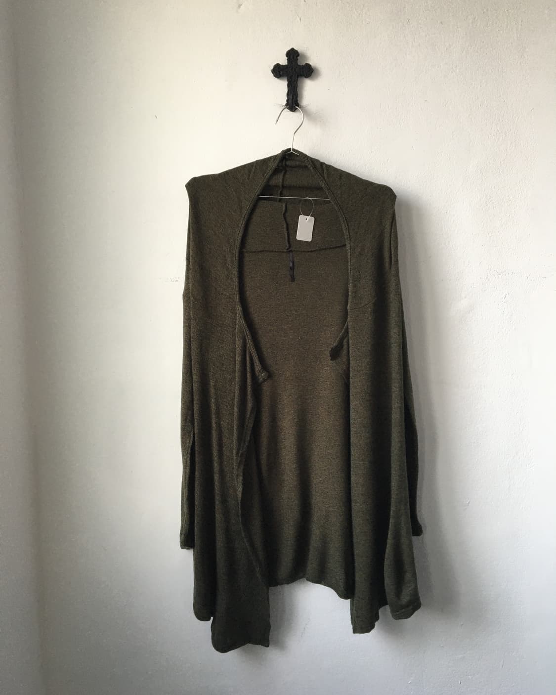 Drape hood open cardigan 상품이미지2
