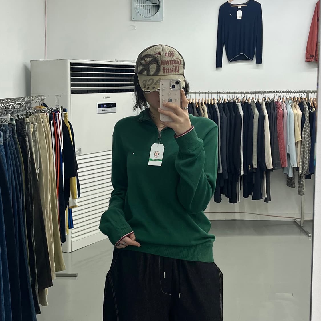 타미힐피거 반집업 니트 그린 상품이미지2