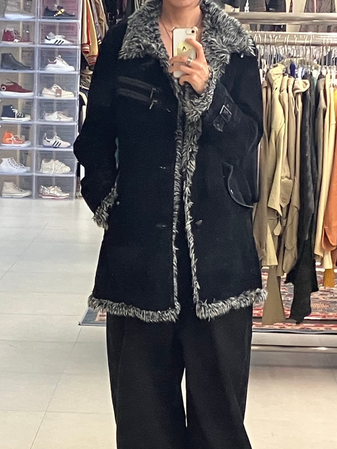 Roushatte 블랙 퍼코트 XL 상품이미지7