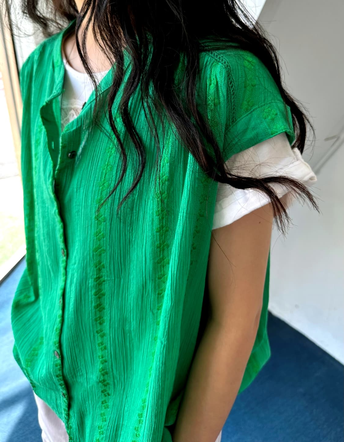 Natural volume fabric design wide top 상품이미지9