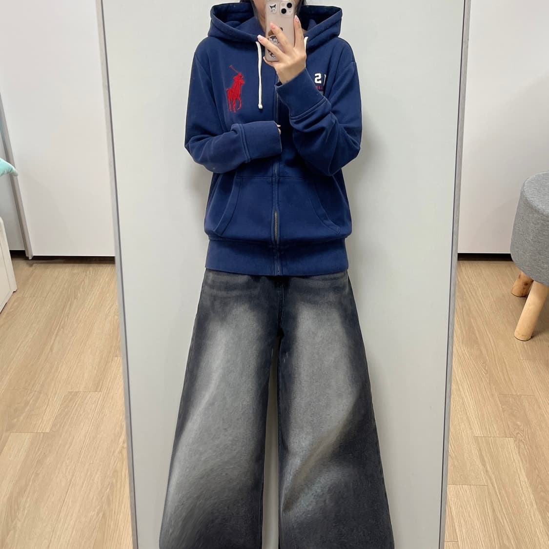 폴로 랄프로렌 빅포니 USA 성조기 네이비 후드집업 상품이미지1