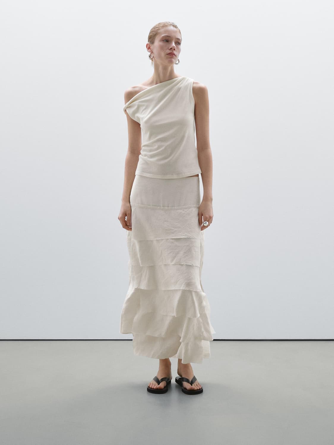 마시모두띠 드레이프 슬리브리스 티셔츠 상품이미지2