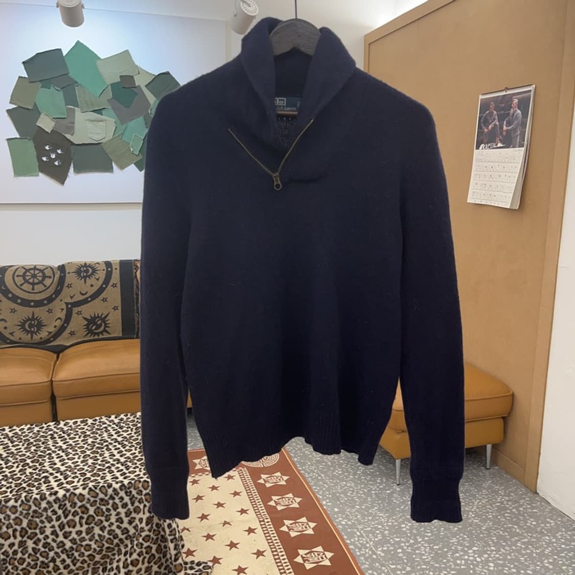 폴로 랄프로렌 모던시크 숄카라 사이드지퍼 울 니트 M C08887 상품이미지3