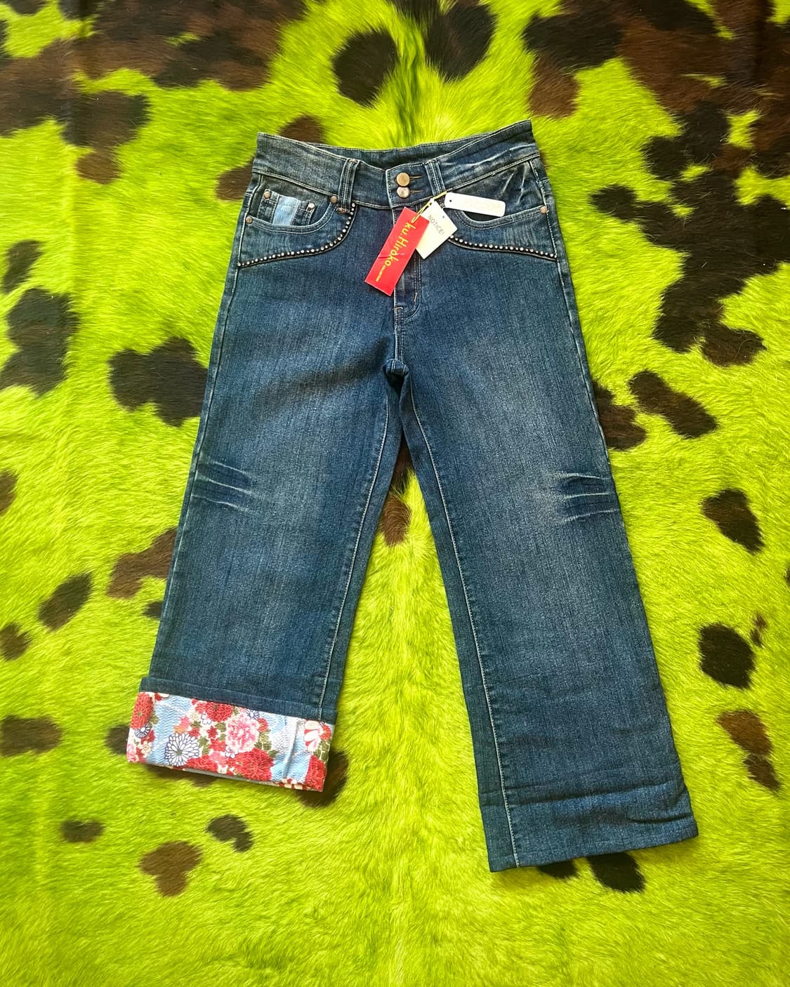 Ku. Hiroko Floral Docking Denim Pants 상품이미지4