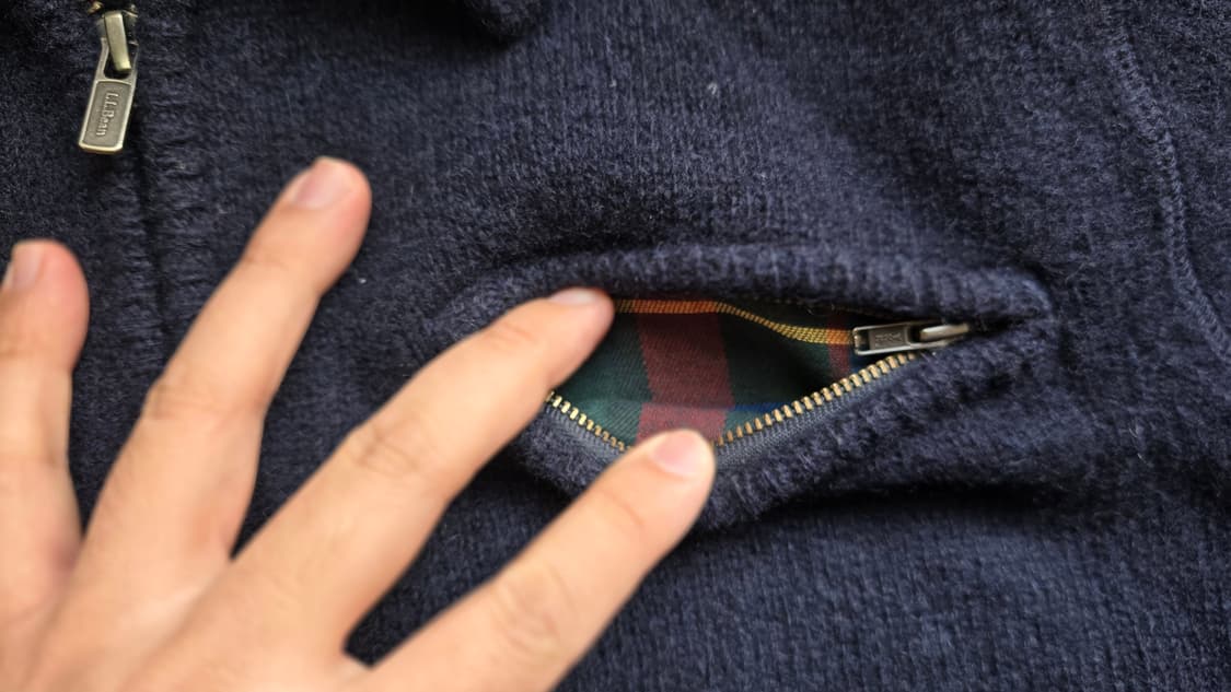 L.L.BEAN 엘엘빈 셔틀랜드 울 집업 니트 XL 네이비 상품이미지3