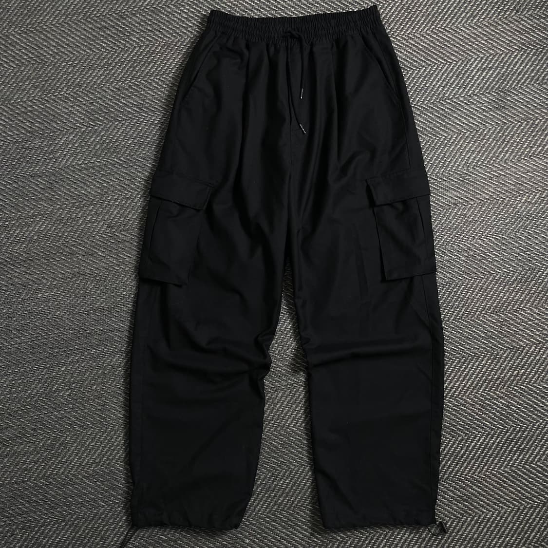 낫포너드 와이드 카고 스트링 팬츠 블랙y 4960 상품이미지2