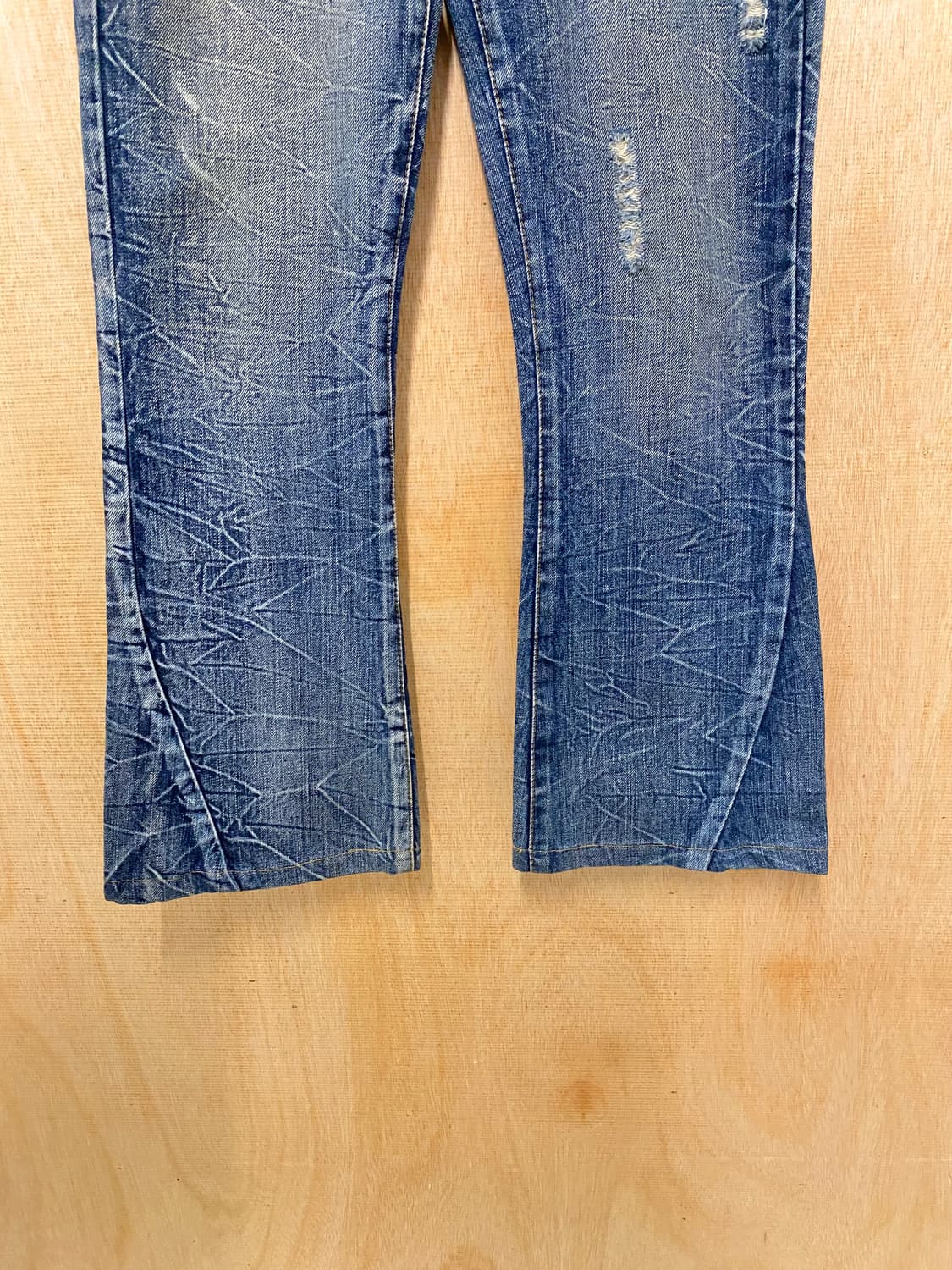 VTG hard washed boots cut denim 상품이미지4