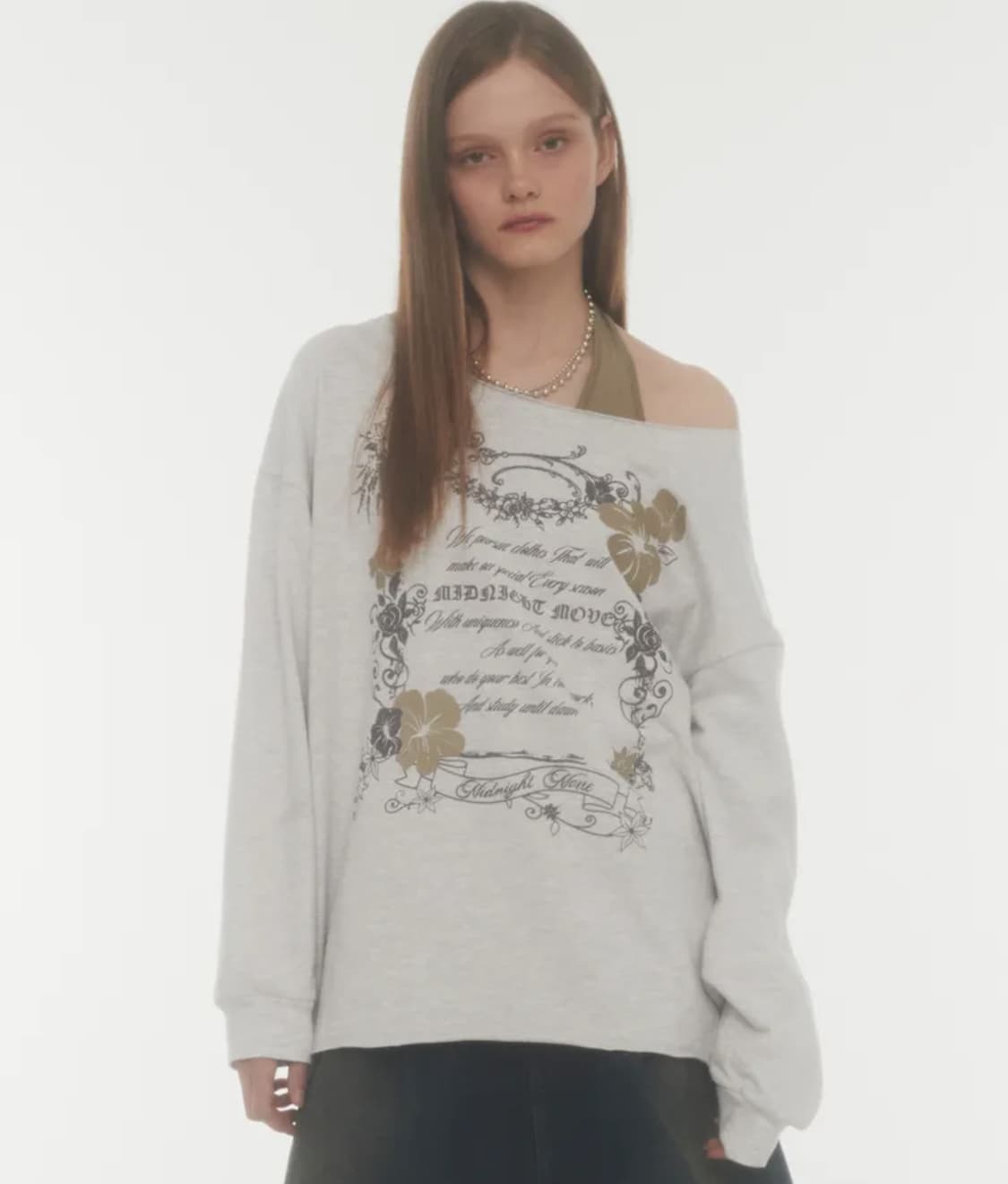 미드나잇무브 오프숄더 맨투맨 홀터넥 세트 상태최상 상품이미지2