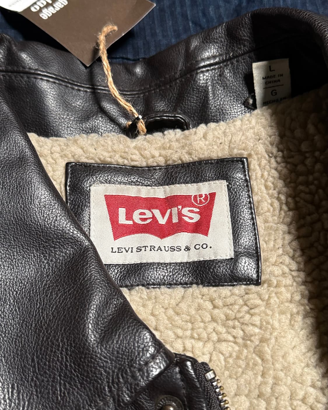 00’s 리바이스 PU 셰르파 라인 자켓 L 상품이미지5