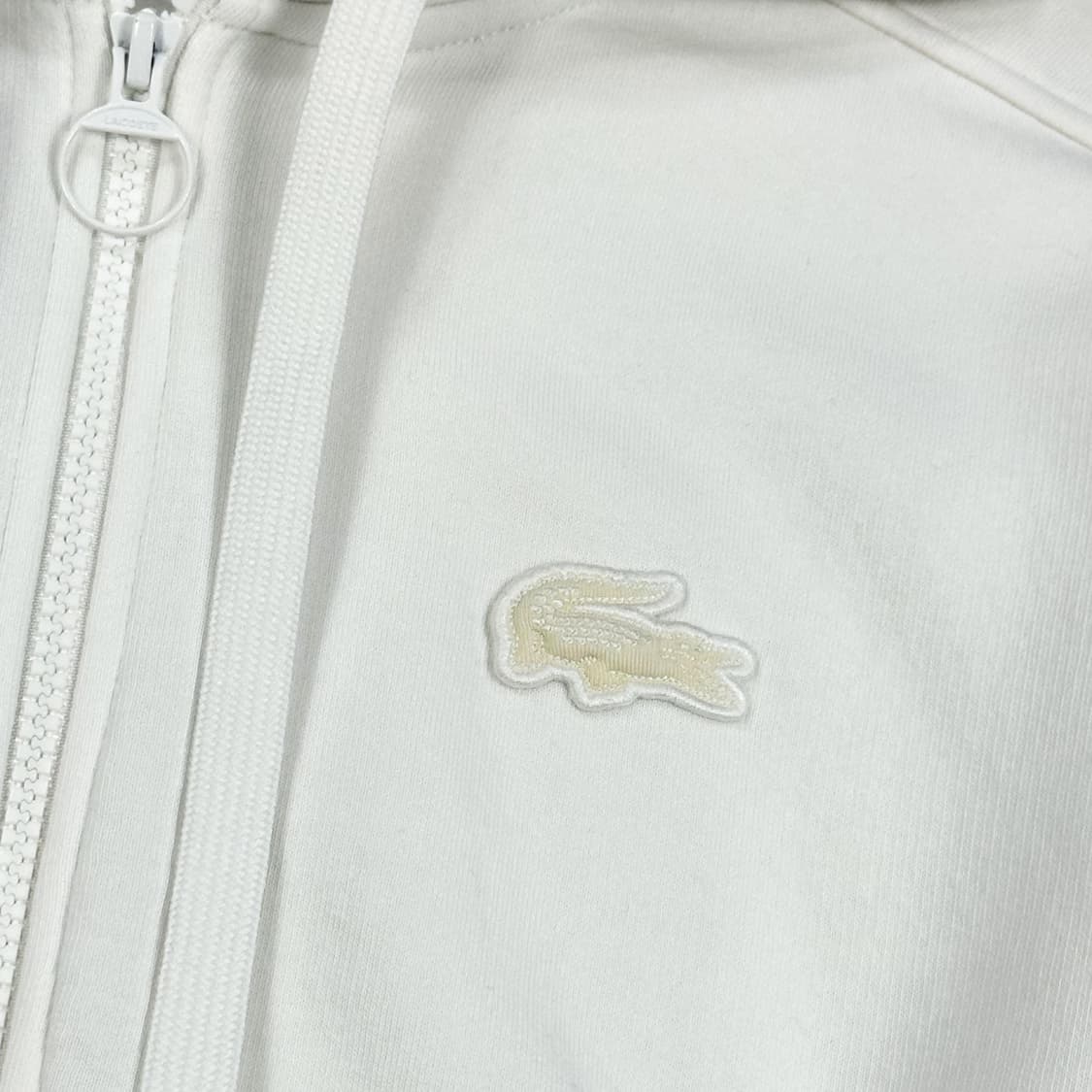 라코스테 여성 헤비코튼 후드집업 화이트 여성L 상품이미지3