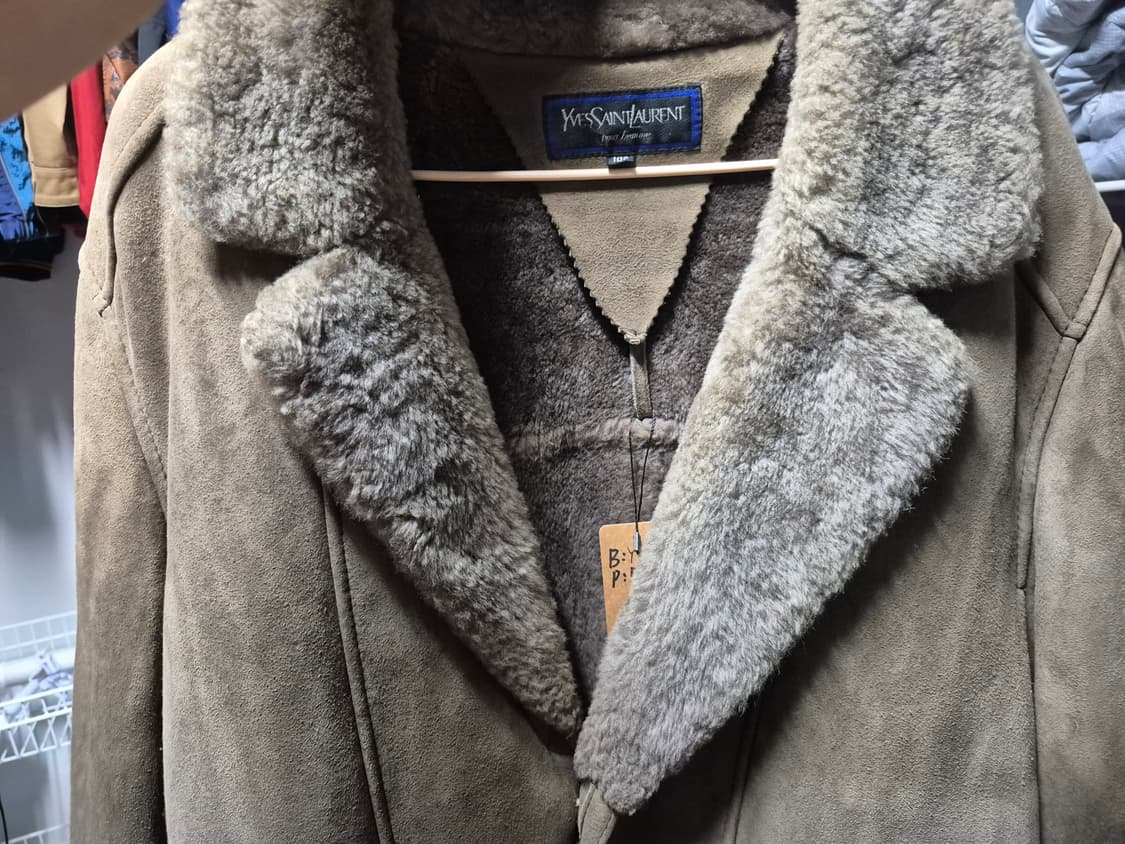 90's 입 생 로랑 옴므 무스탕 코트 자켓 L 상품이미지3