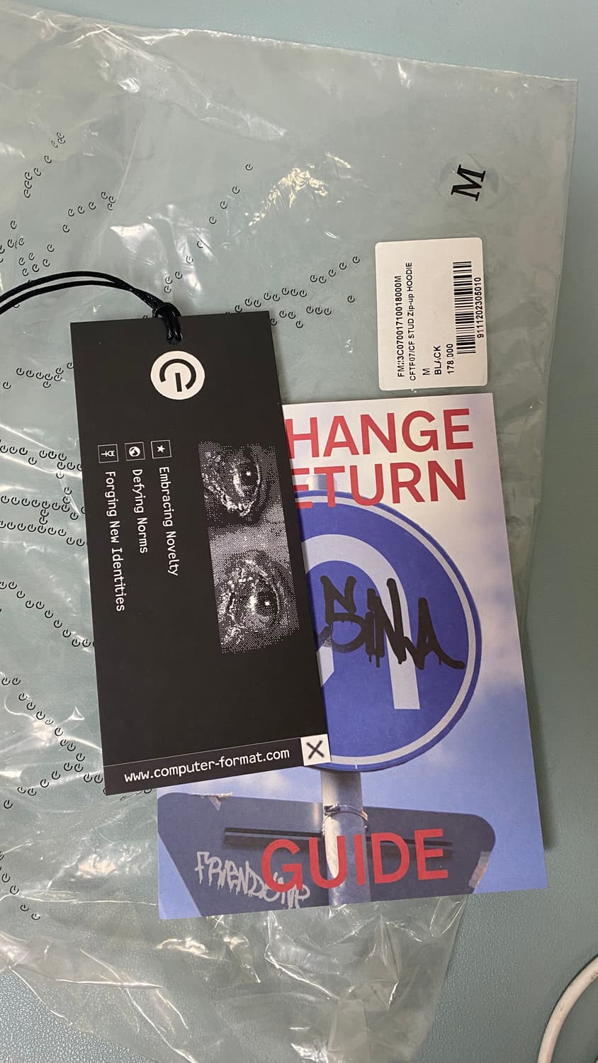 [M] 컴퓨터 포맷 스터드 집업 후디 블랙 상품이미지5