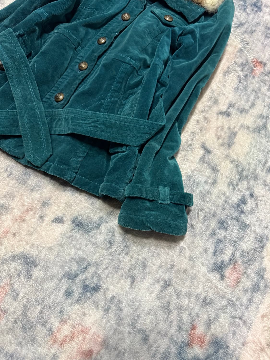 Edwin y2k emerald corduroy rex fur jacke 상품이미지6