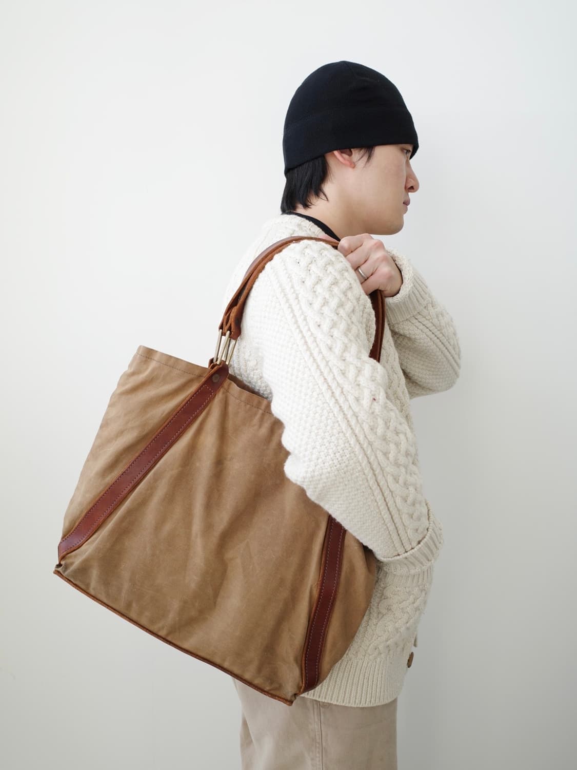 조슈아 벨라 왁스 캔버스/레더 토트백 상품이미지2