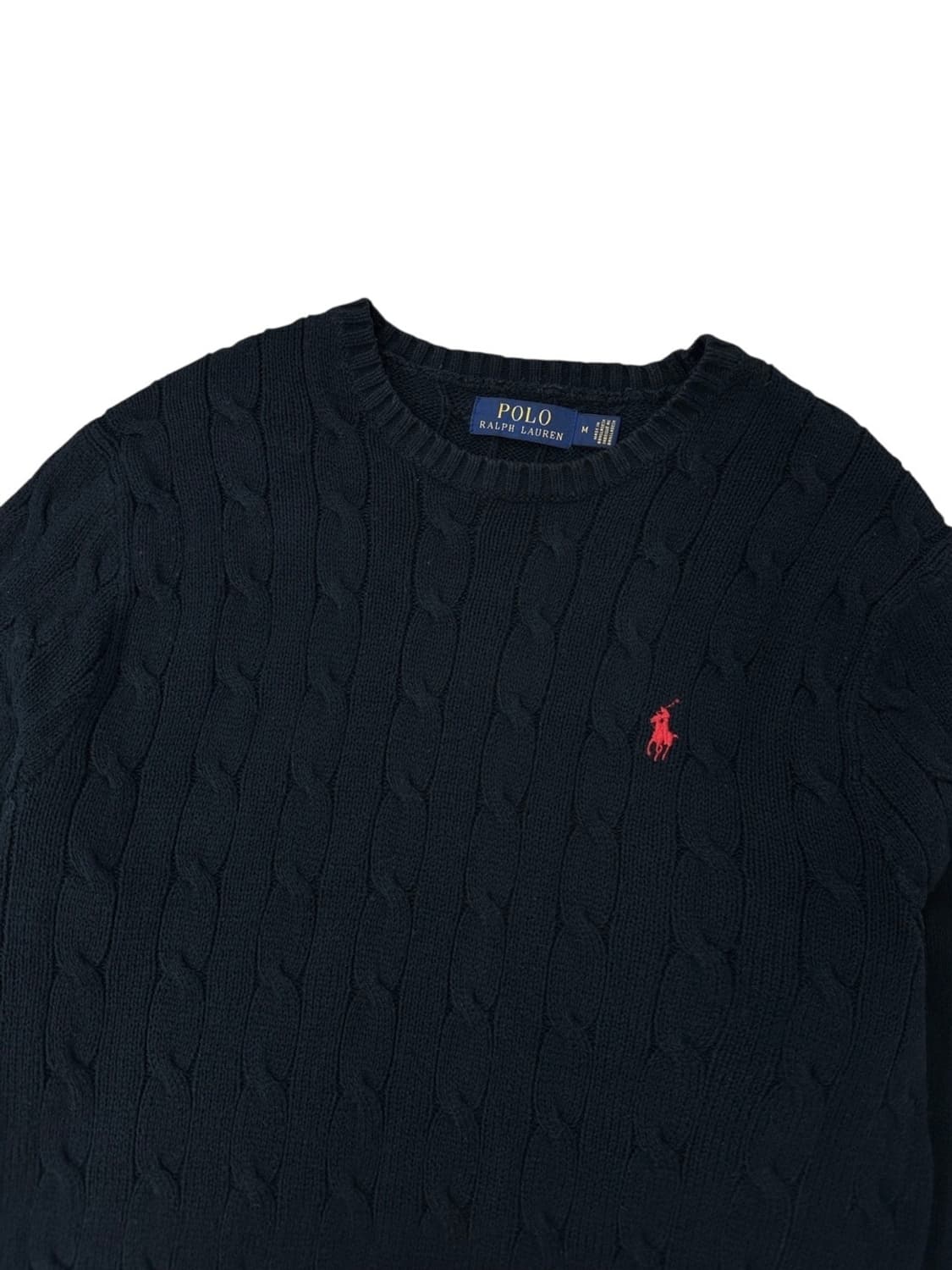 폴로 케이블 꽈배기 니트 블랙 (M)  상품이미지2
