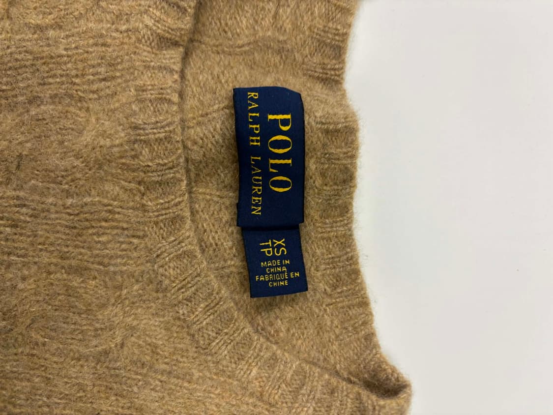 폴로 랄프로렌 울 캐시미어 신형 핀터깔 베이지 케이블 걸즈 크루넥 니트( 상품이미지4