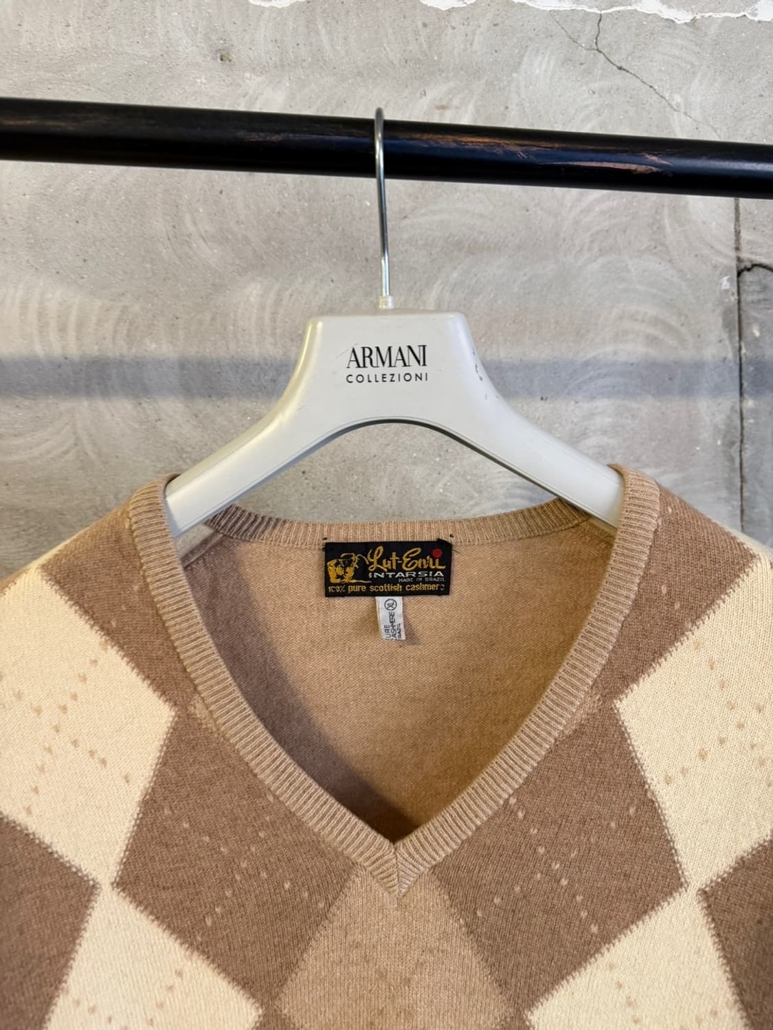 인타르시아 캐시미어 아가일 니트 100 상품이미지3