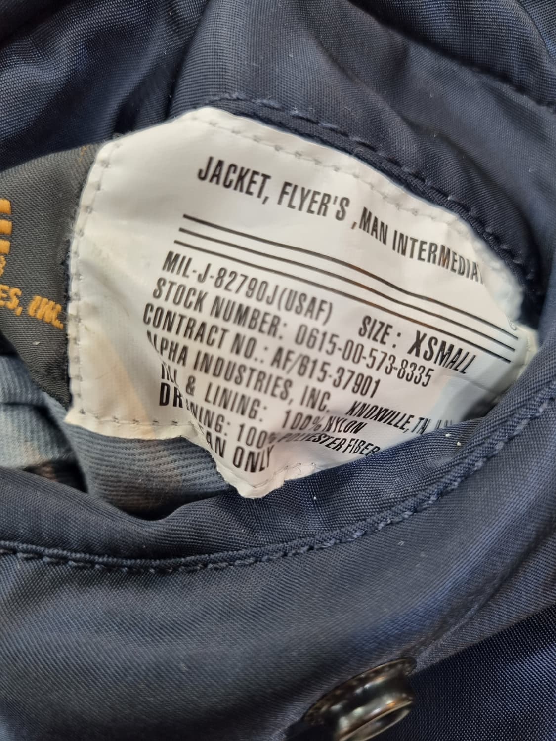 알파인더스트리 MA-1 네이비 XSMALL 상품이미지5