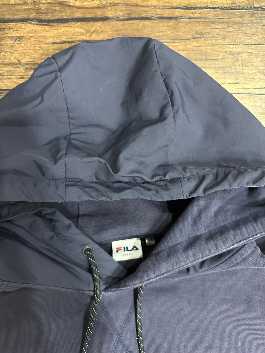 휠라 FILA 컬러블록 후드 아노락 후드티 L 네이비 레드 화이트 상품이미지4