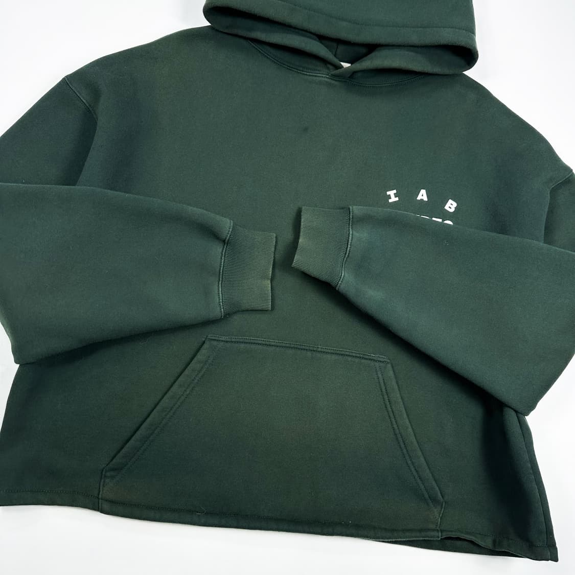 아이앱스튜디오 백로고 그린 크롭 후드티 (XL 여성추천) 상품이미지5