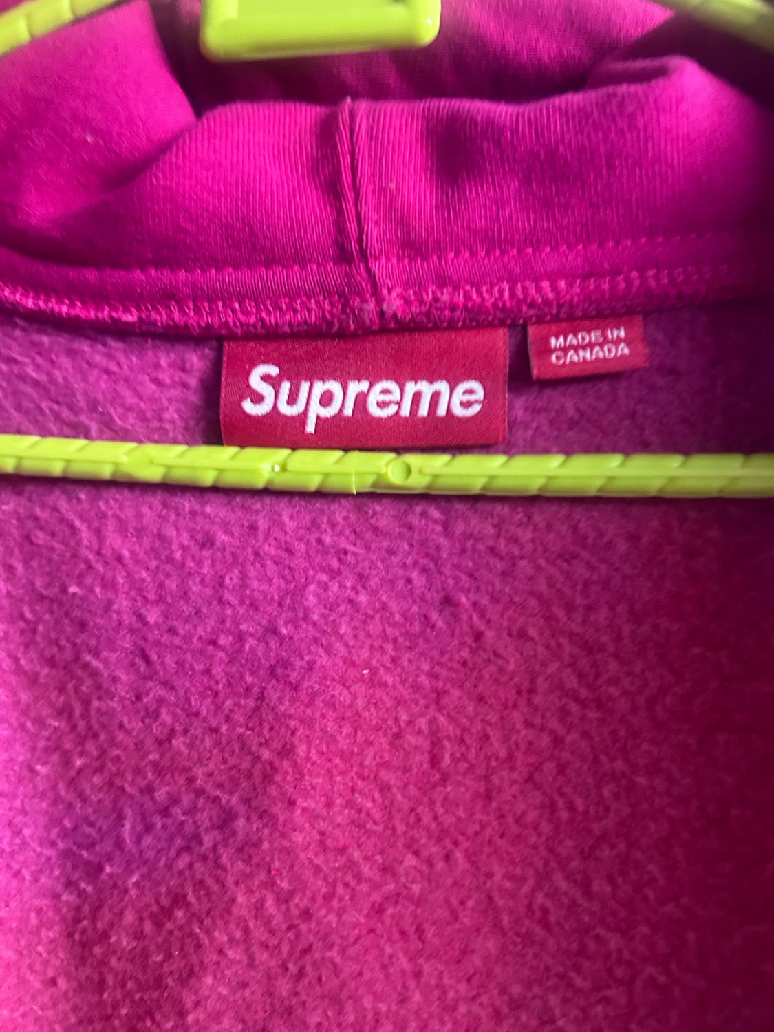 슈프림 컬리지에이트 아플리케 집업 후드 스웨트셔츠 푸시아 - 25FW 상품이미지4