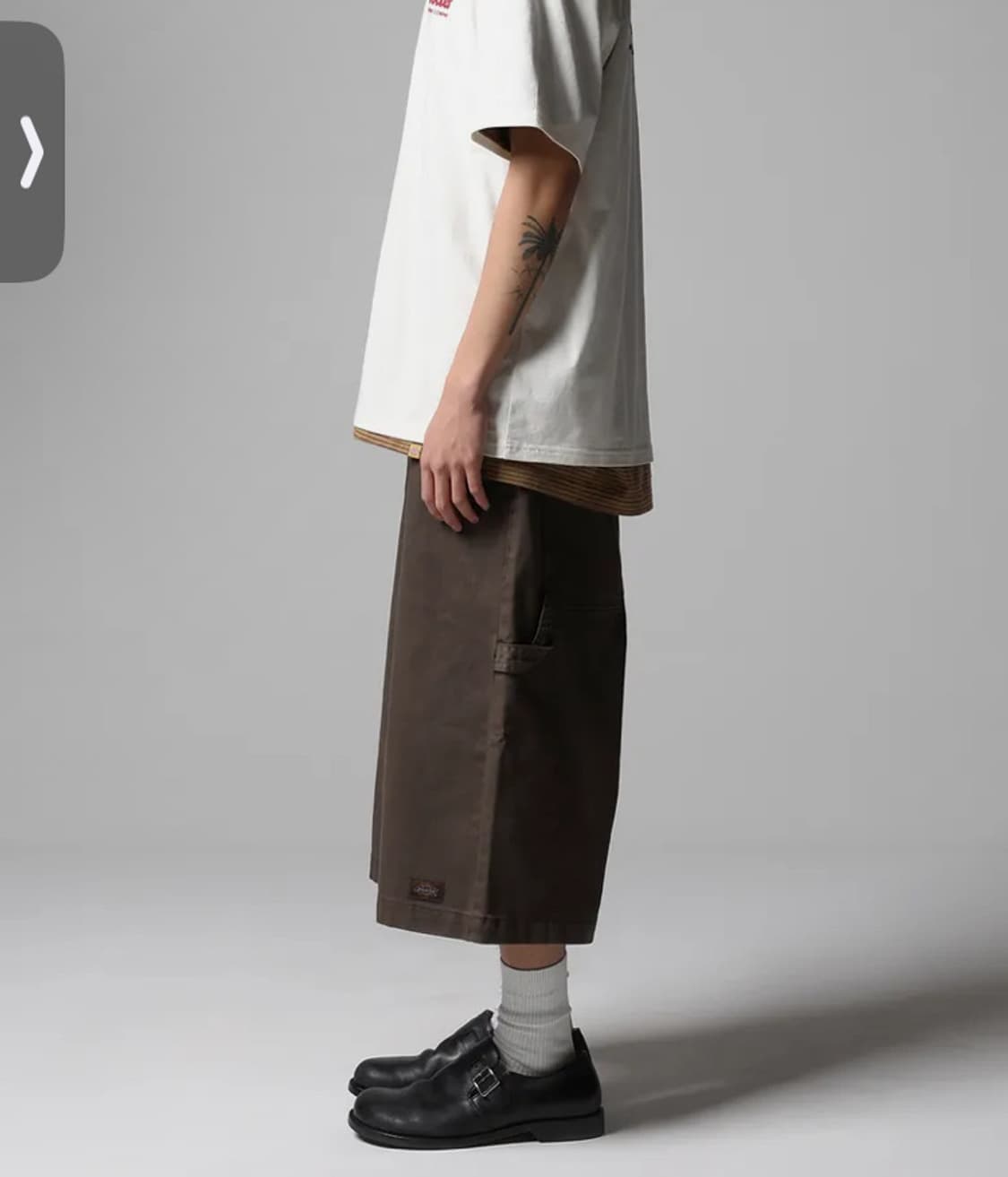 [네고O]디키즈 가먼트 다이드 오버랭스 트윌 쇼츠 Brown 상품이미지2