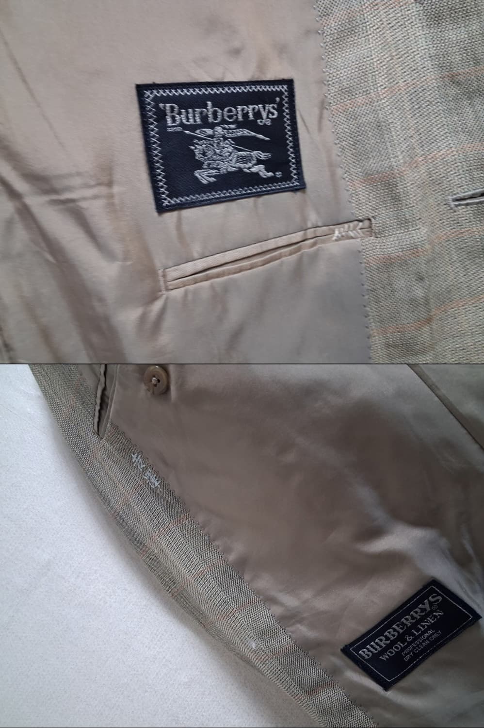 버버리 녹색베이지  레트로체크 쟈켓  춘추 남 작은신장 95신장 대 상품이미지9