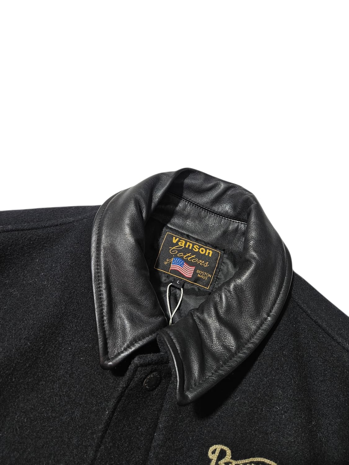밴슨 Vanson 레더 체인스티치 울자켓 L 바시티 상품이미지2