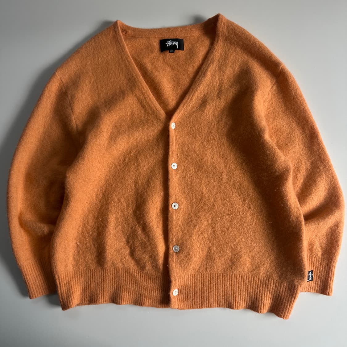 Stussy 스투시 쉐기모헤어 코랄 오렌지 사모울 가디건 상품이미지2