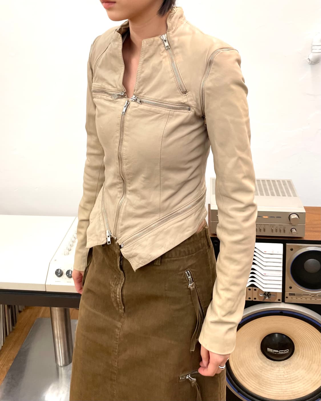 지퍼 디테일 레더 자켓 상품이미지4