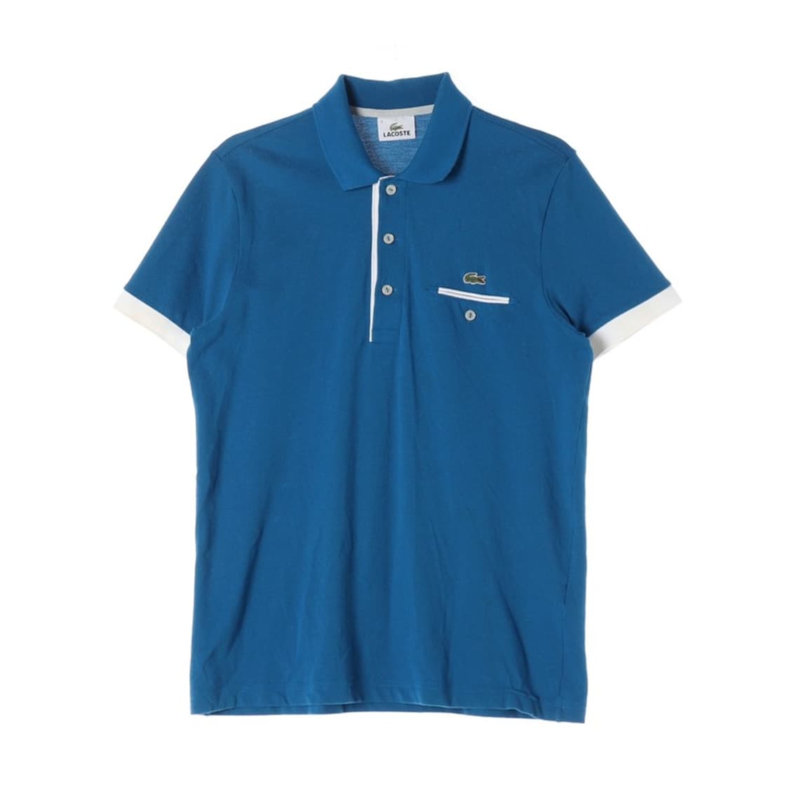 라코스테 슬림핏 블루 배색 포켓 카라티 3 상품이미지1