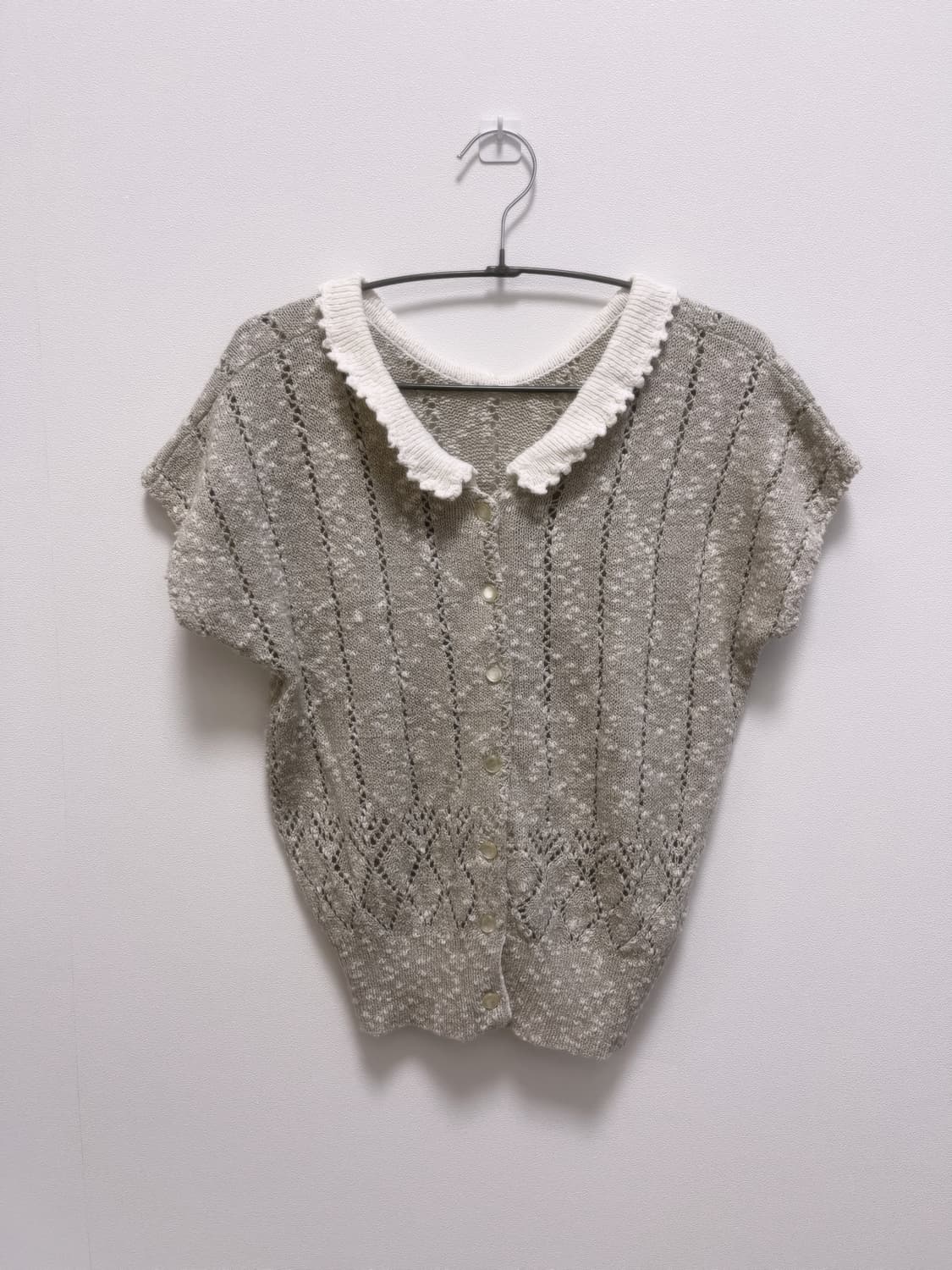 모리 반팔 니트 가디건 상품이미지1