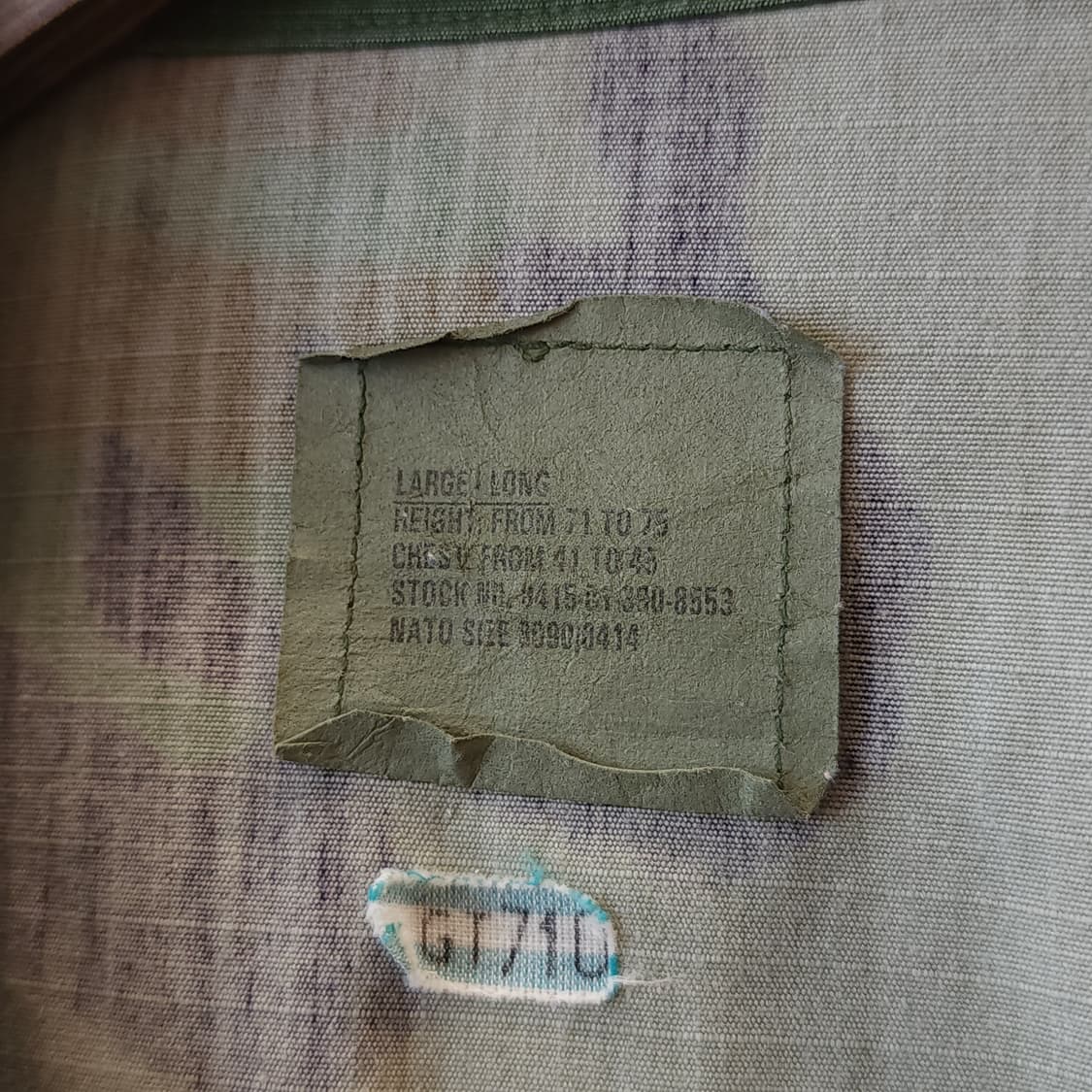 90s 미군 BDU 카모셔츠 우드랜드 라지 롱 자수 상품이미지5