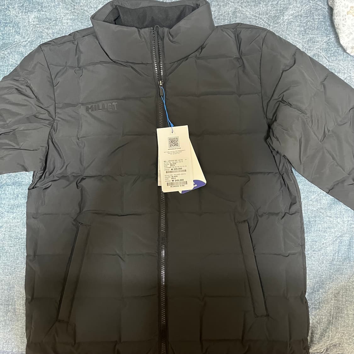 밀레 남성 경량 숏패딩 블랙 95 새상품 상품이미지1