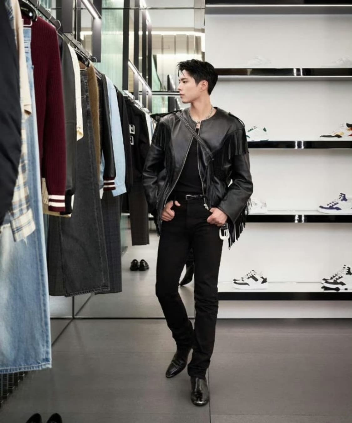 셀린느 스키니진 빈티지 퓨어 블랙 데님 팬츠 상품이미지1