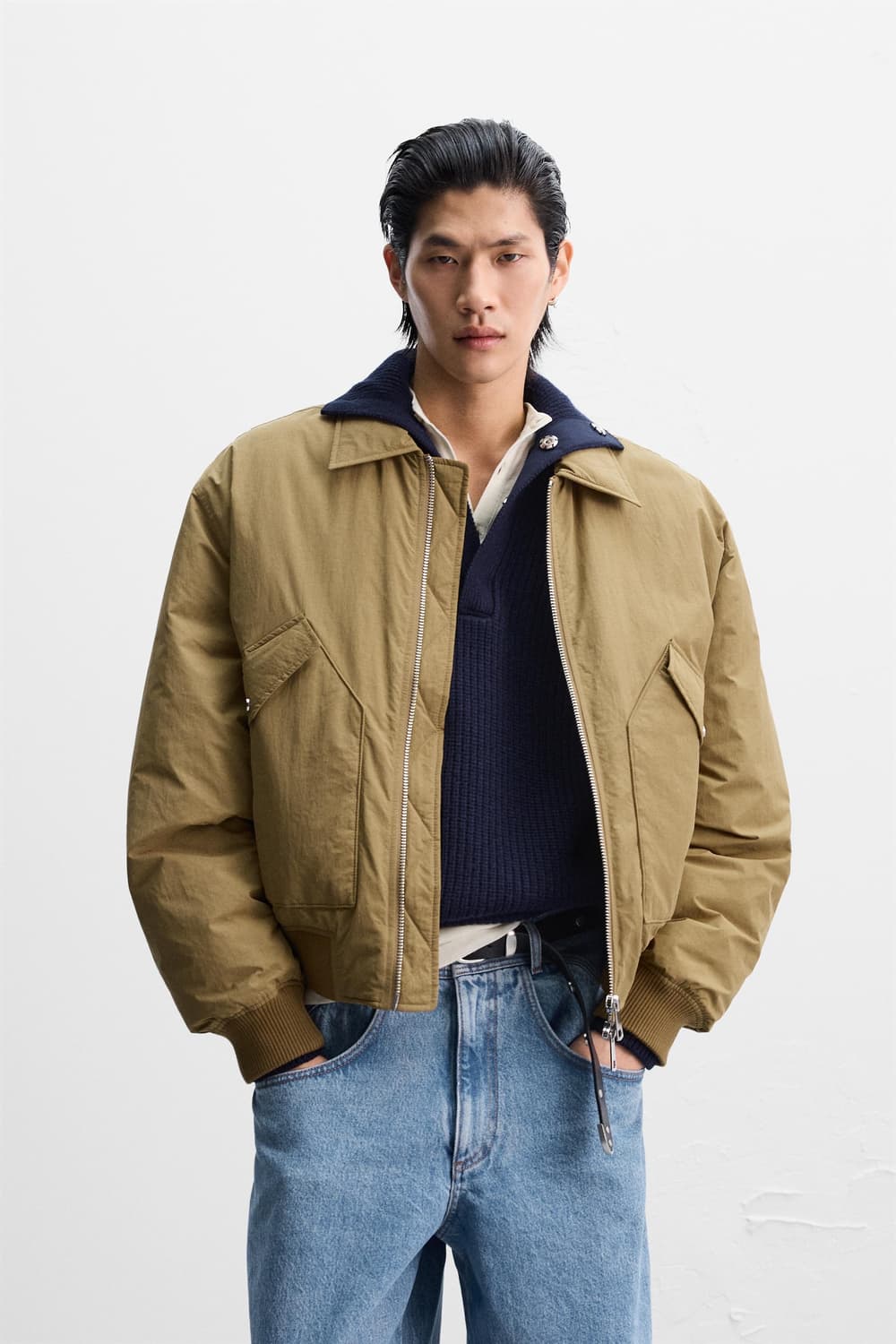 자라 x 나누시카 패디드 봄버 자켓 카멜 L 상품이미지3