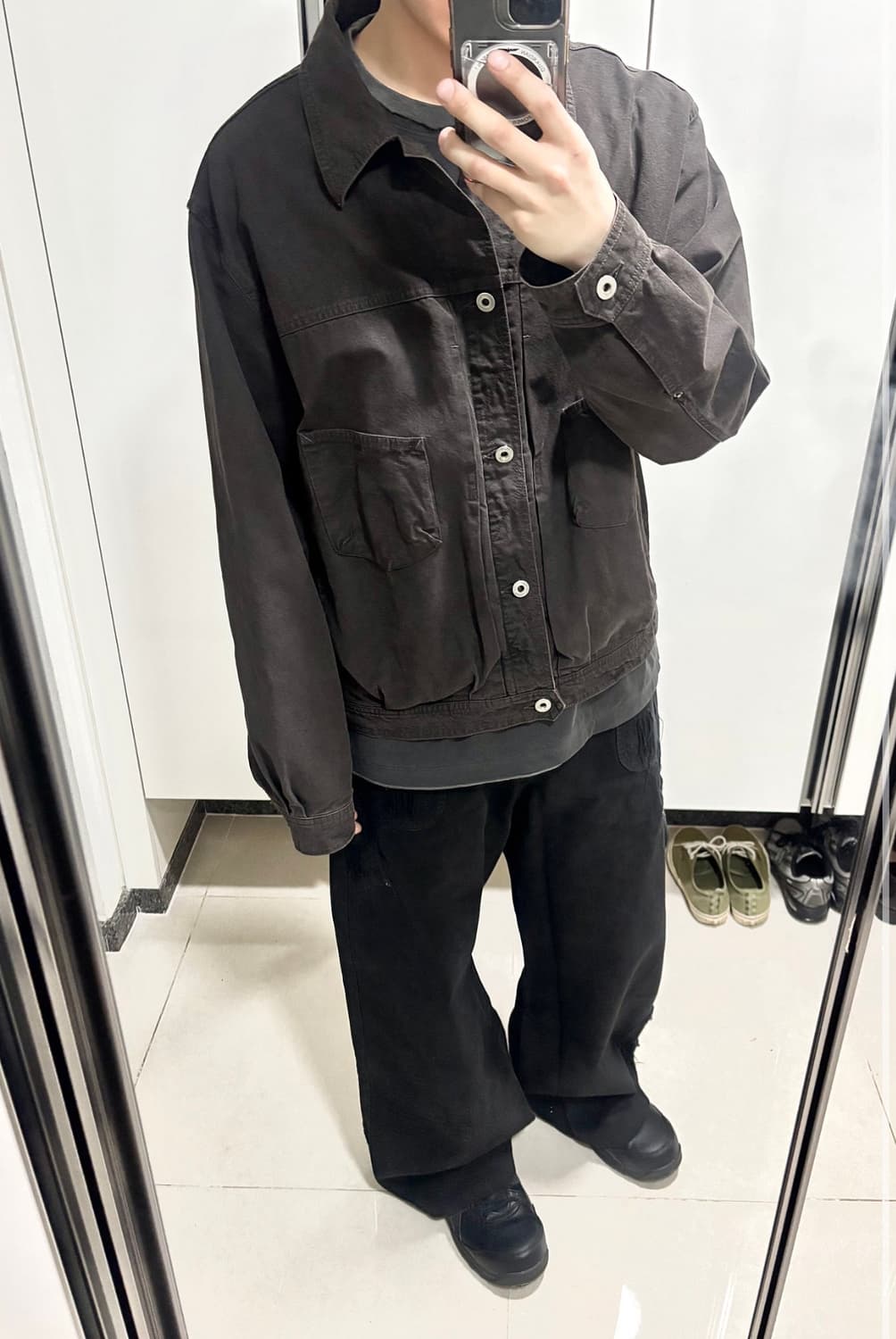 폴리테루 유즈드 트러커 자켓 다크브라운 4 상품이미지2