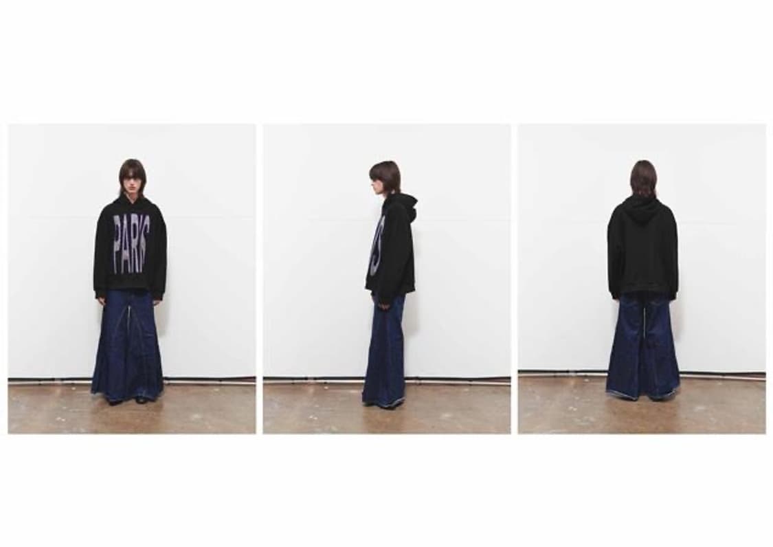 2000archives 2000아카이브 롱 파리 후드티 블랙 상품이미지3