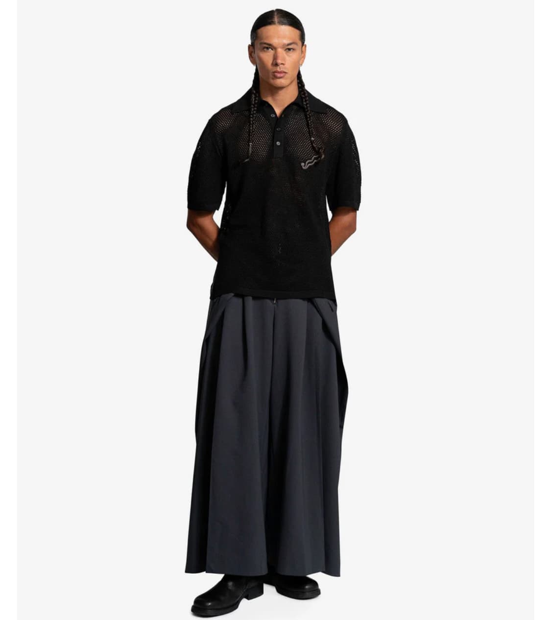 Double Pleat Wide Leg Trousers 상품이미지1