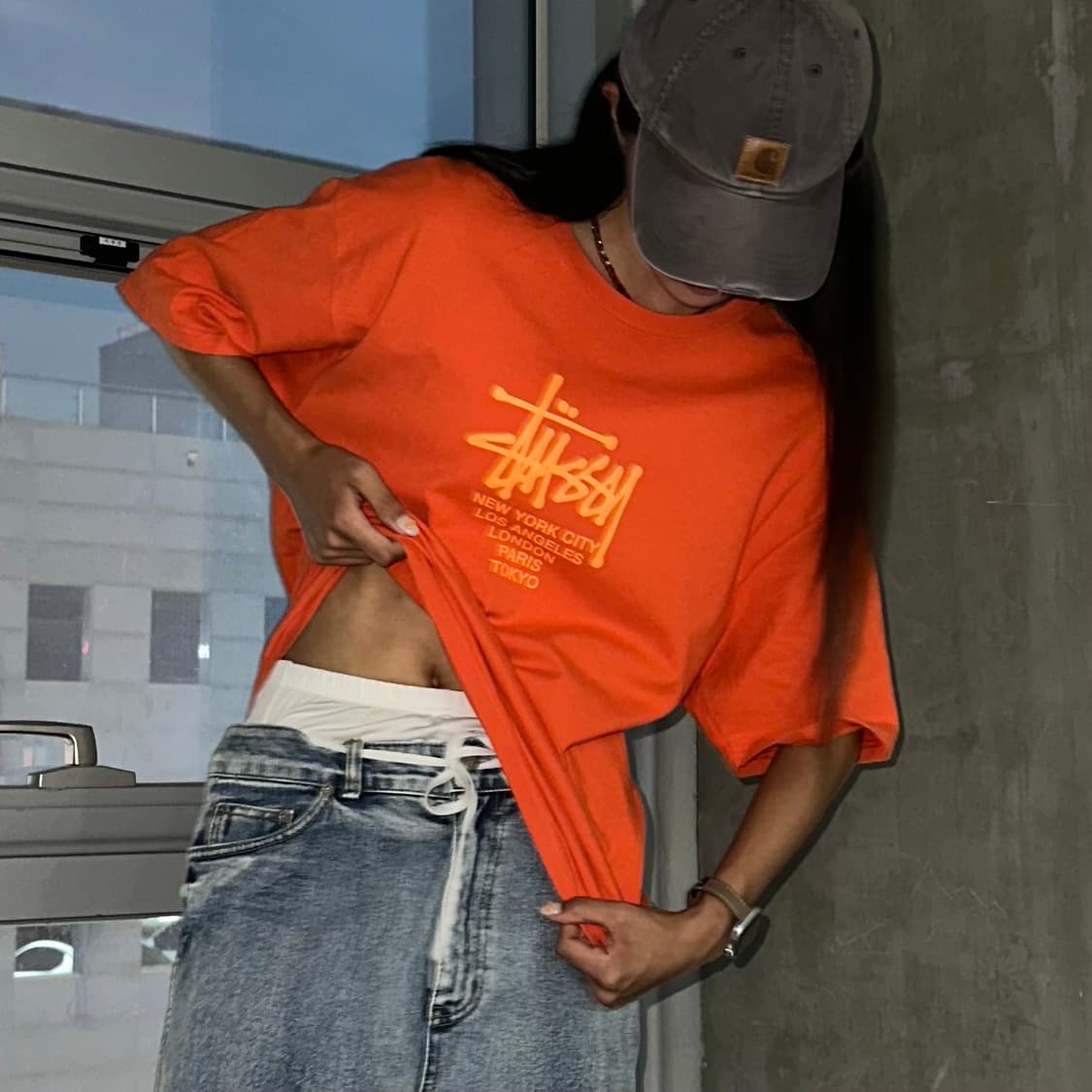 Stussy orange t-shirt 상품이미지1