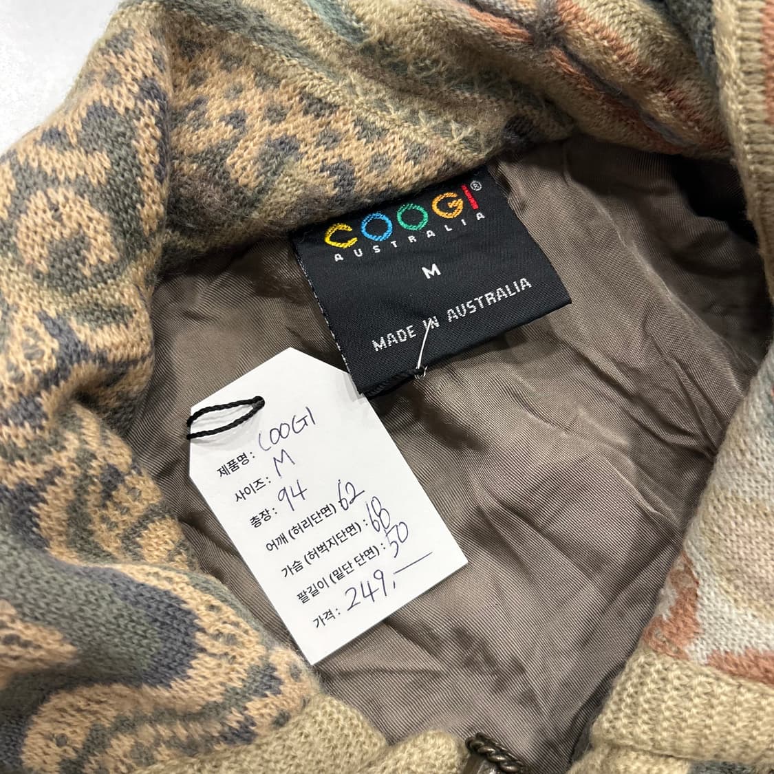 [M] COOGI 쿠지 패턴 니트 코트 자켓 빈티지 A618 상품이미지4